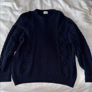 Aritzia Navy Cable Knit Sweater